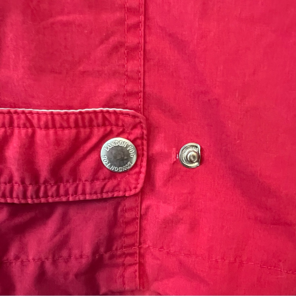 London Fog Red Jacket with Green Quilted lining - Picture 9 of 12